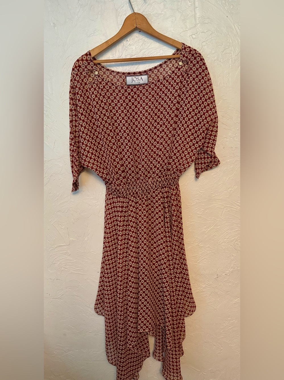 Vintage JOSA Tulum Women's Red Floral Dress